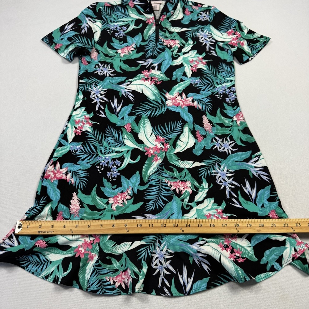 Tommy Bahama Golf 1/4 Zip Hawaiian Floral Dress Tropical Multicolor Women Medium - Picture 9 of 13